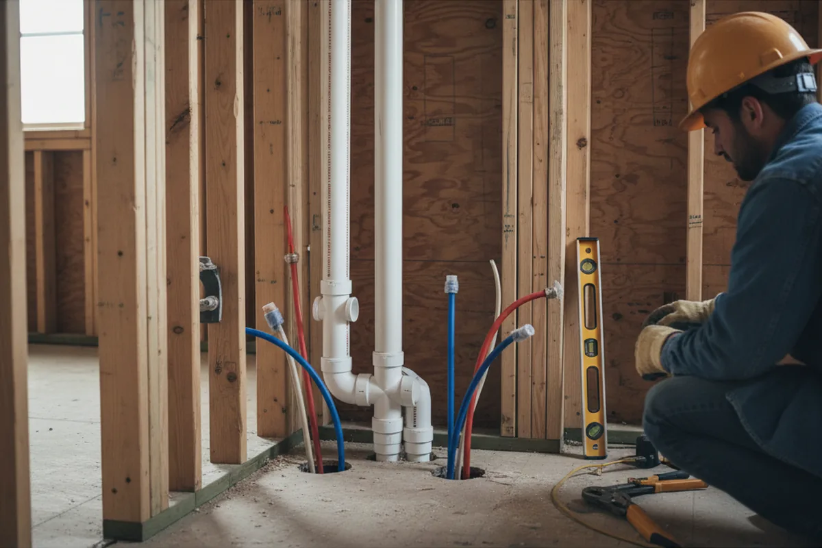 Drain and supply rough-in during Garbage Disposal Repair in Washington
